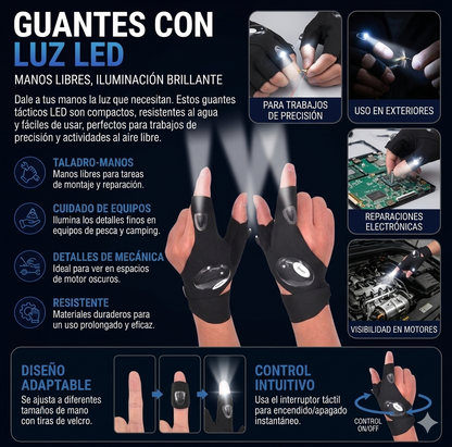 Guantes de Trabajo con iluminación 1 par