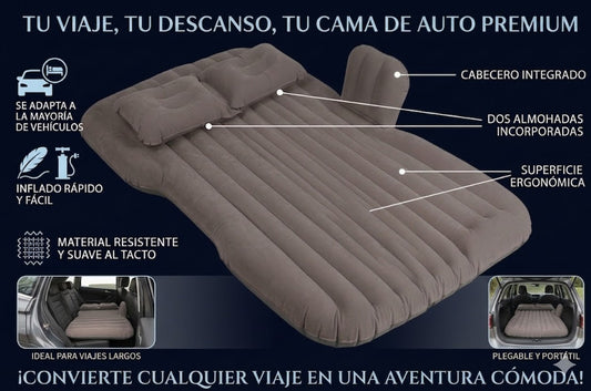 Colchón inflable para asiento de auto