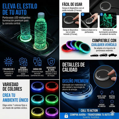 Portavasos LED Multicolor X2